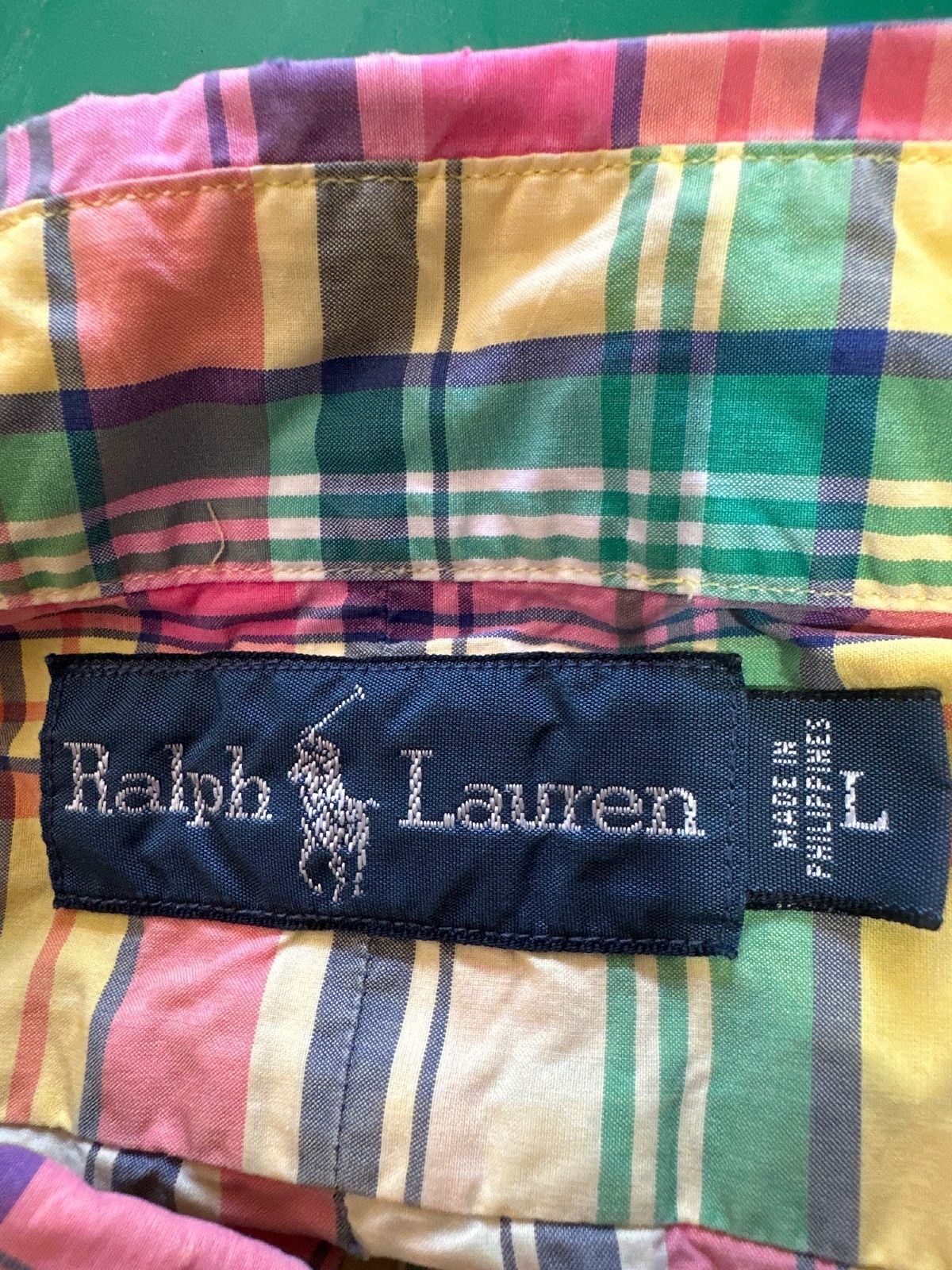 Ralph Lauren Men's Yellow Multicolor Plaid Shirt L