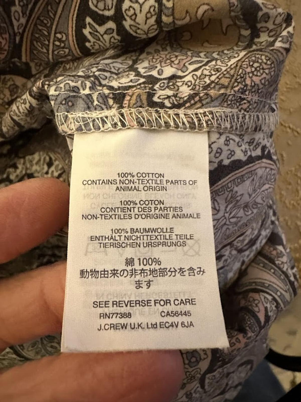 J.Crew Liberty Paisley Shirt Cotton OO