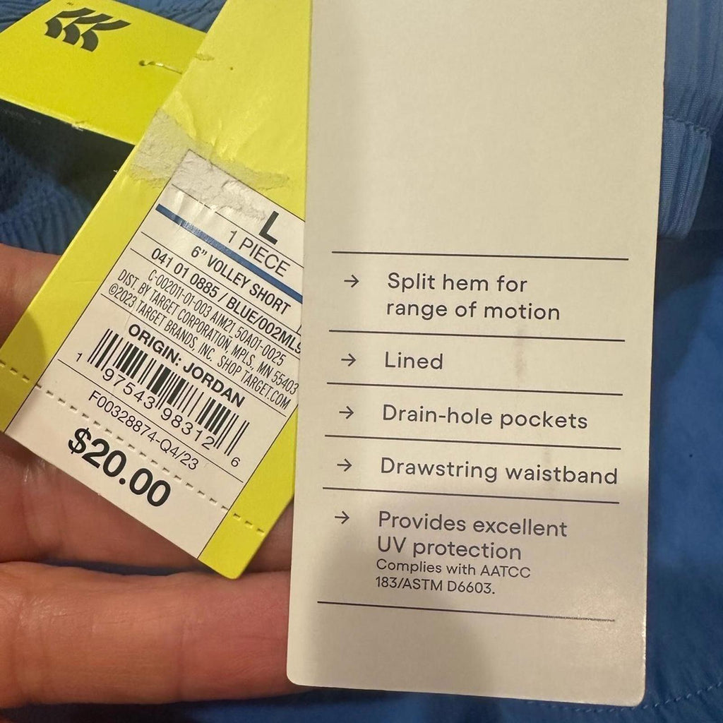 All in Motion Blue Volley Swim Shorts L