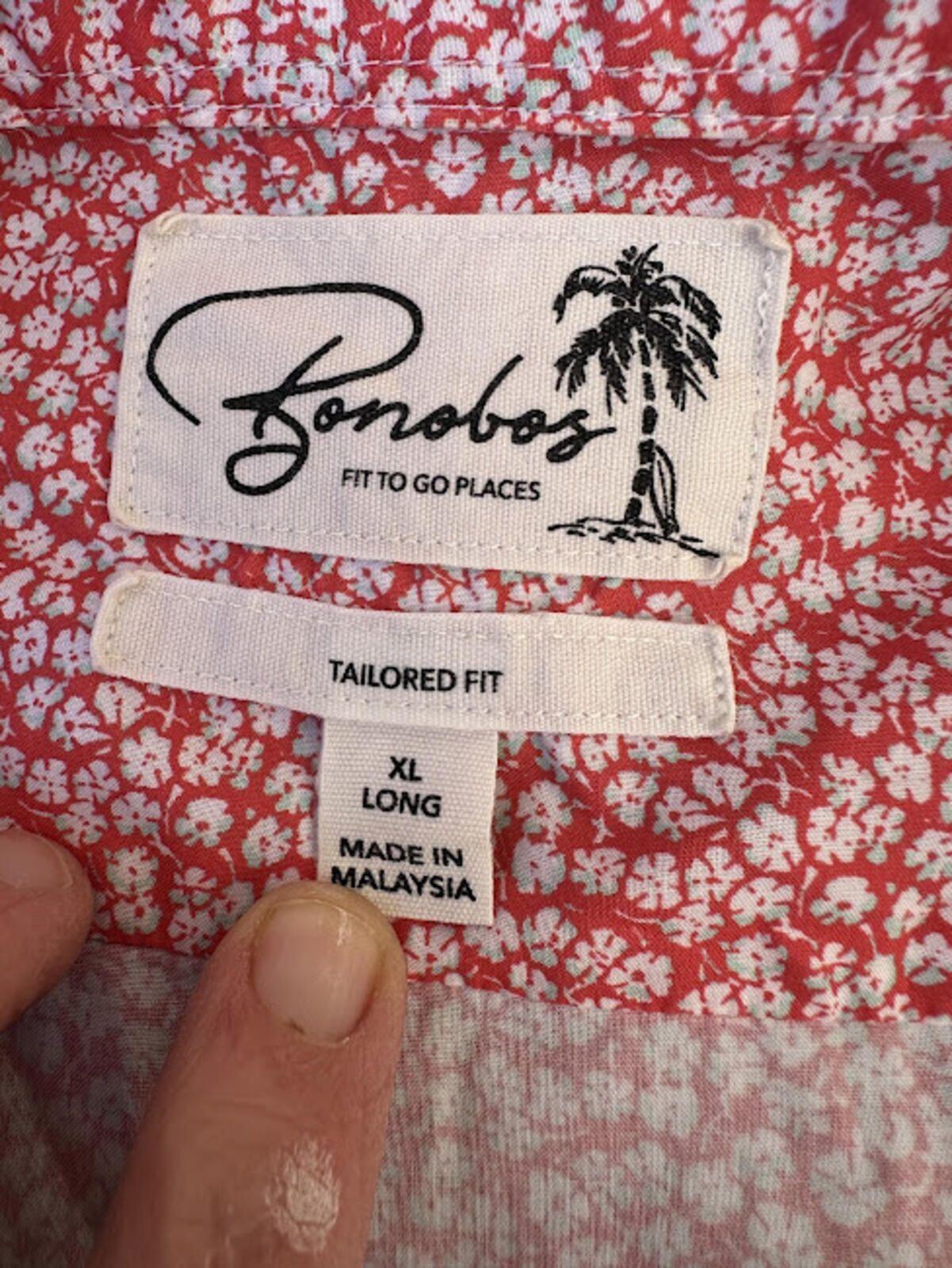 Bonobos Floral Button Down XL Long Shirt