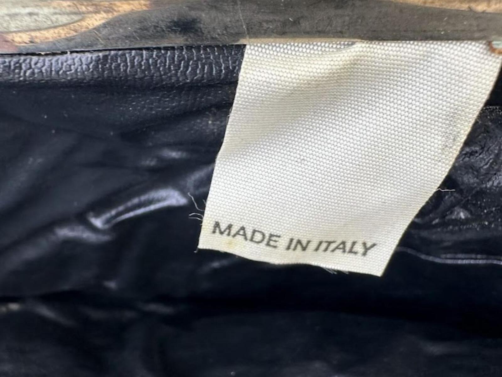 Vintage Italian Mint Leather Clutch Frame Bag