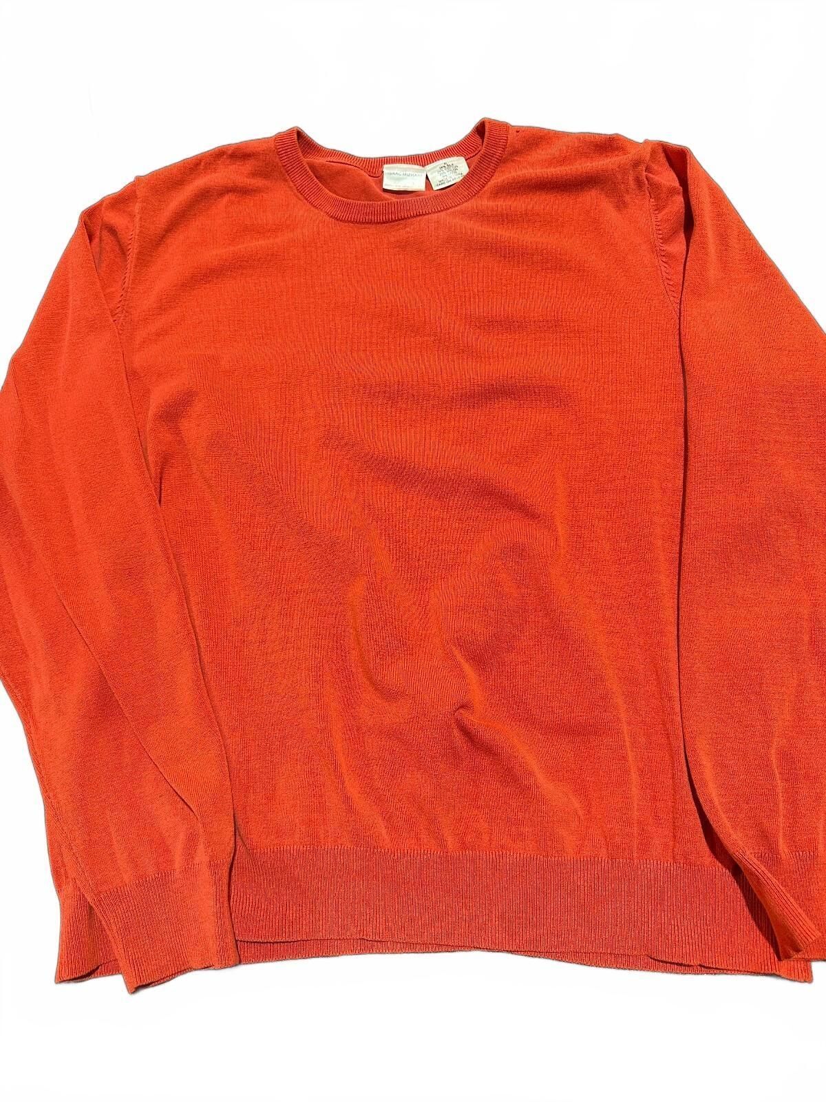 Isaac Mizrahi Silk Blend Crewneck Sweater XL Burnt Orange