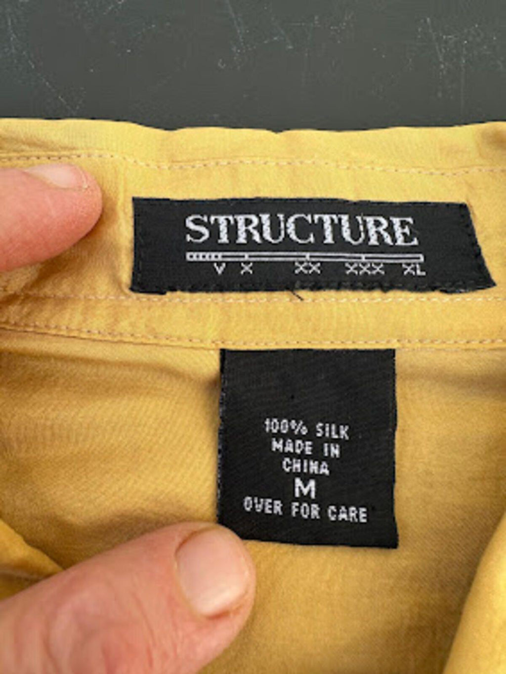 Structure Silk Camp Shirt Mustard Medium