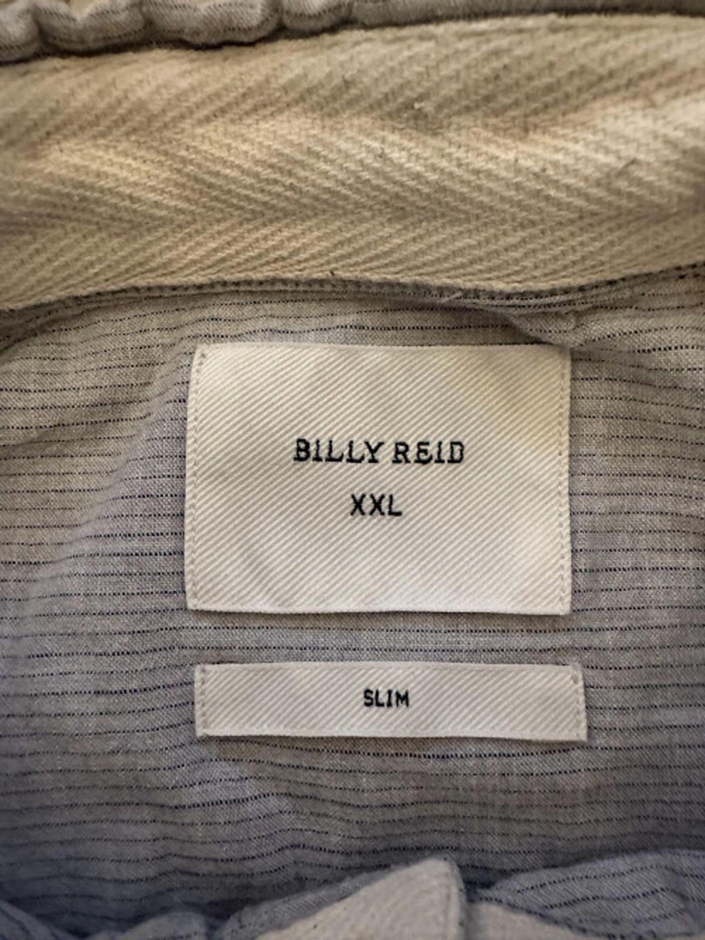 Billy Reid Gray Stripe Short Sleeve Shirt XL