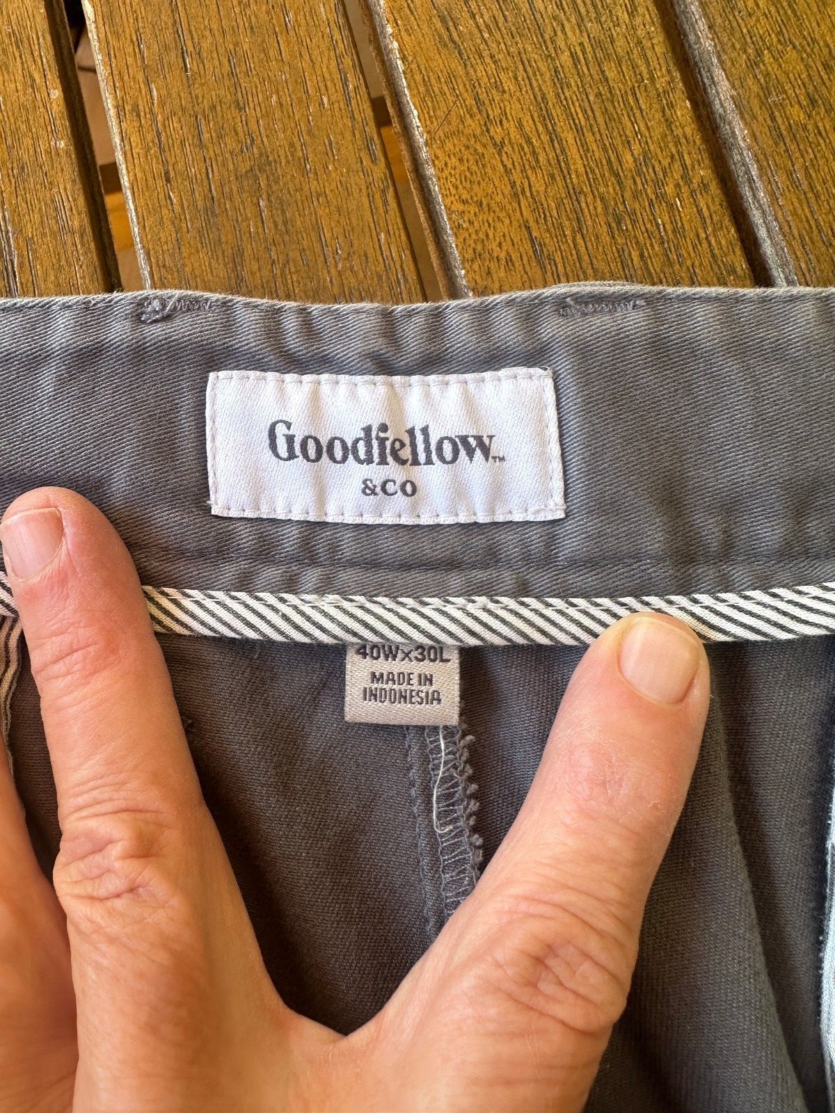Goodfellow Hennepin Chino Pants Gray 40x30 Straight Fit