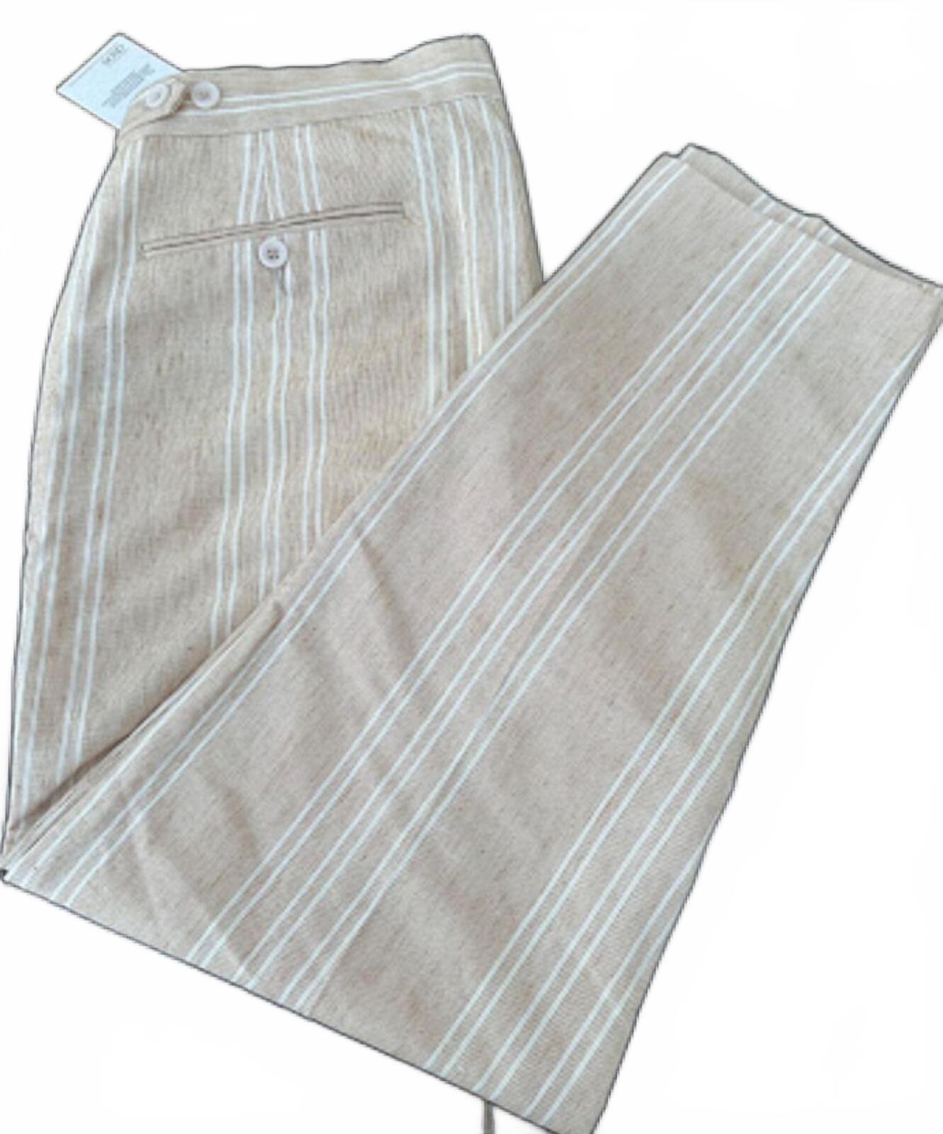ASOS Striped Linen Blend Pants 33x30 NWT