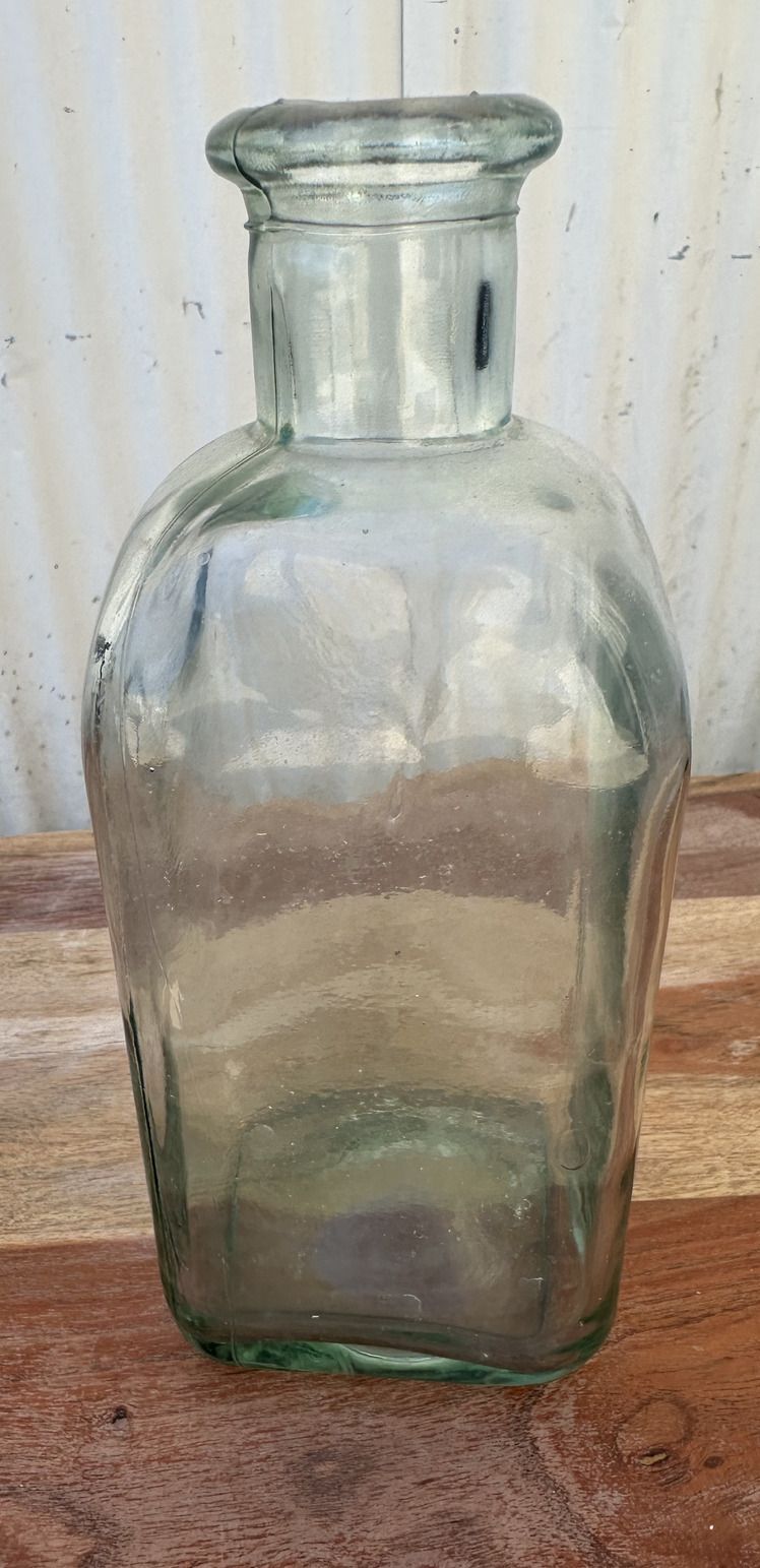 Vintage Aqua Green Glass Apothecary Bottle