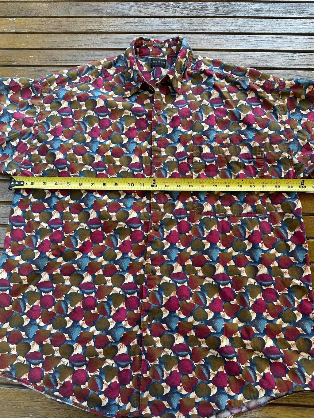 Vintage 90s Structure Floral Shirt Men's Large Korea