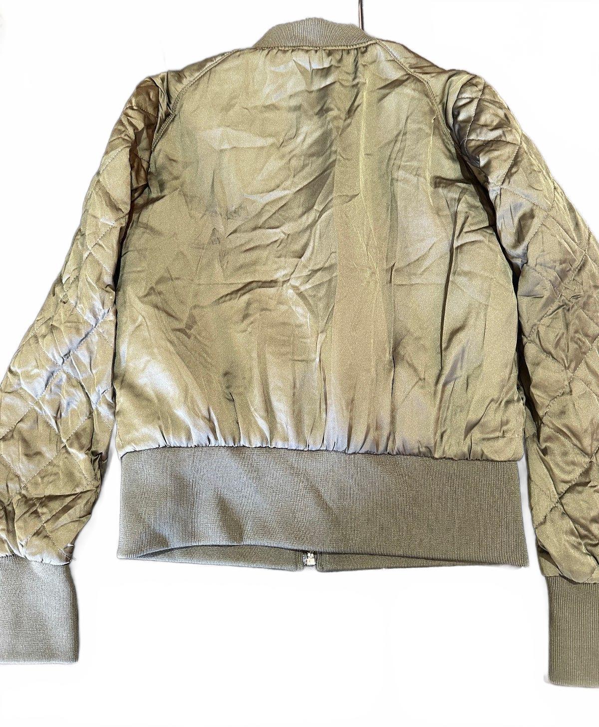 H&M Divided Olive Green Satin Quilted Bomber Jacket 6