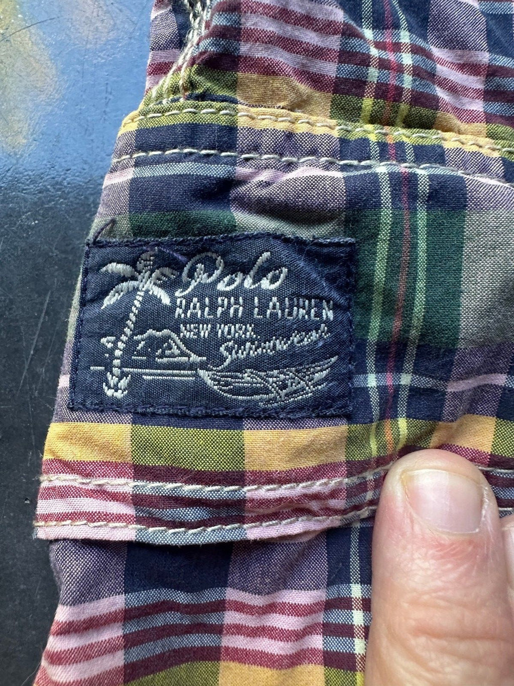 Polo Ralph Lauren Plaid Swim Trunks L Lined