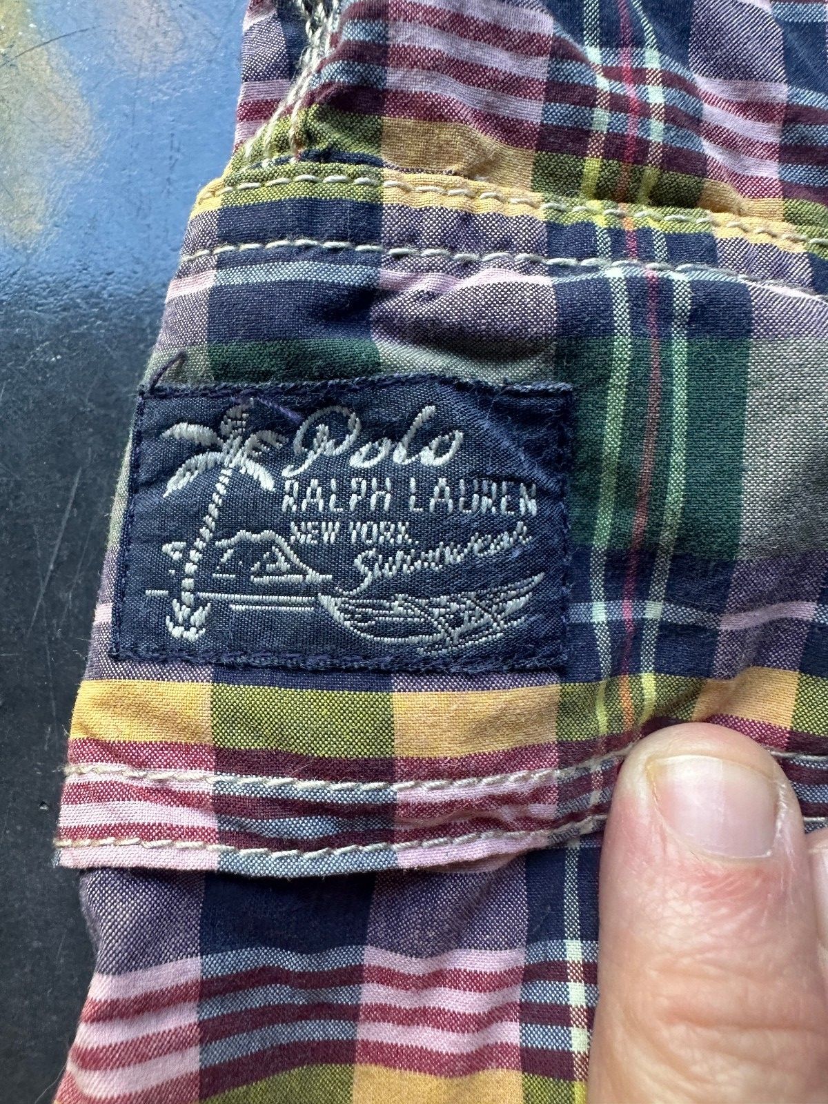 Polo Ralph Lauren Plaid Swim Trunks L Lined