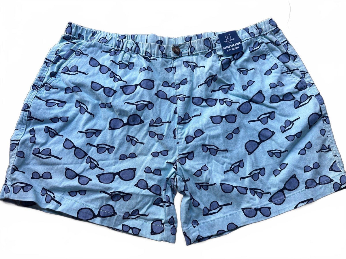 George NWT Sunglasses Print Shorts XL 40-42 Aqua