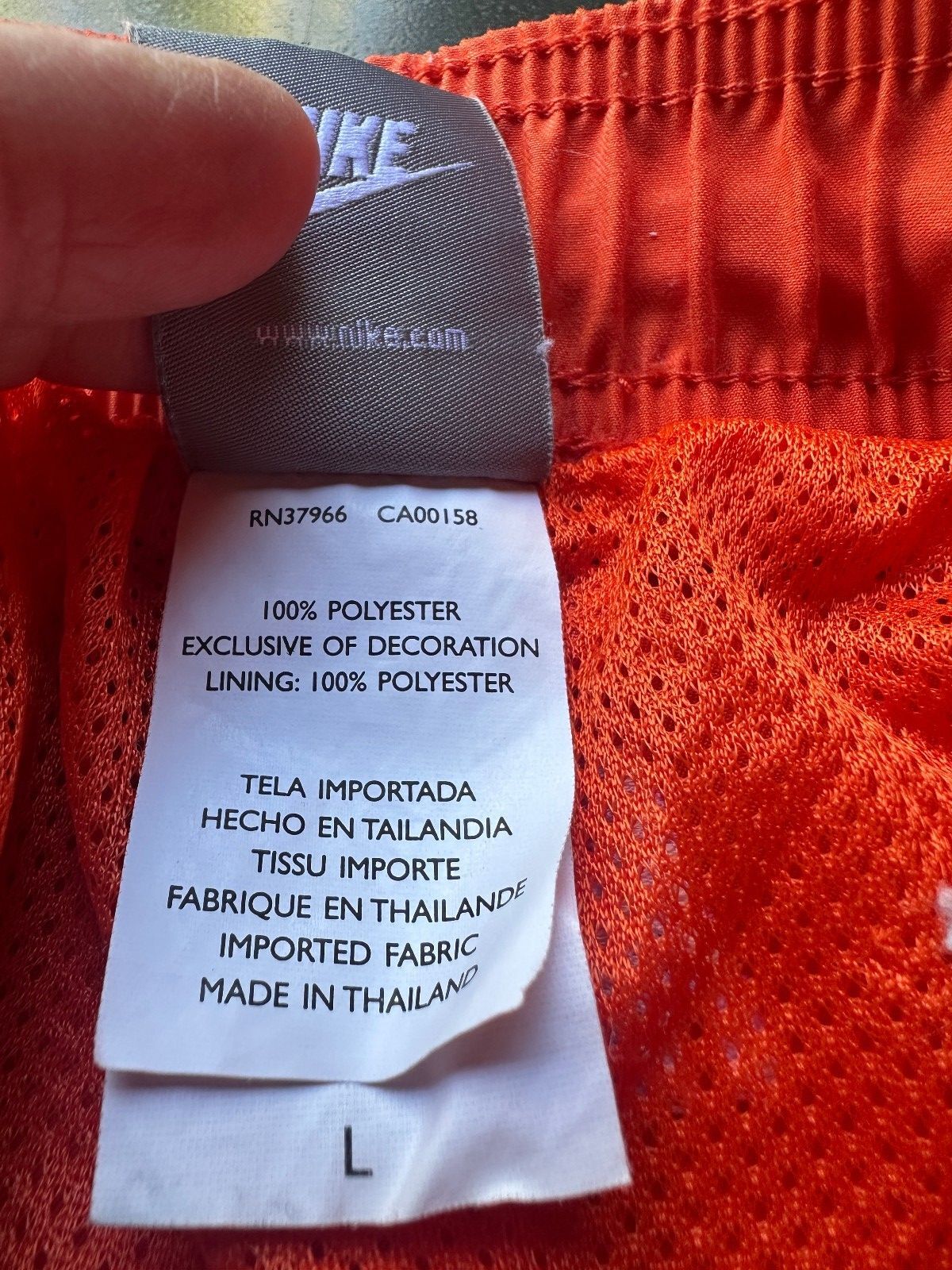Nike Orange Lined Swim Trunks Men's Large