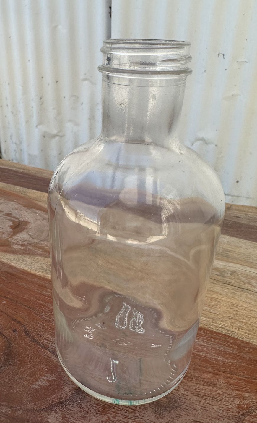 Vintage Clear Glass Apothecary Bottle 7"