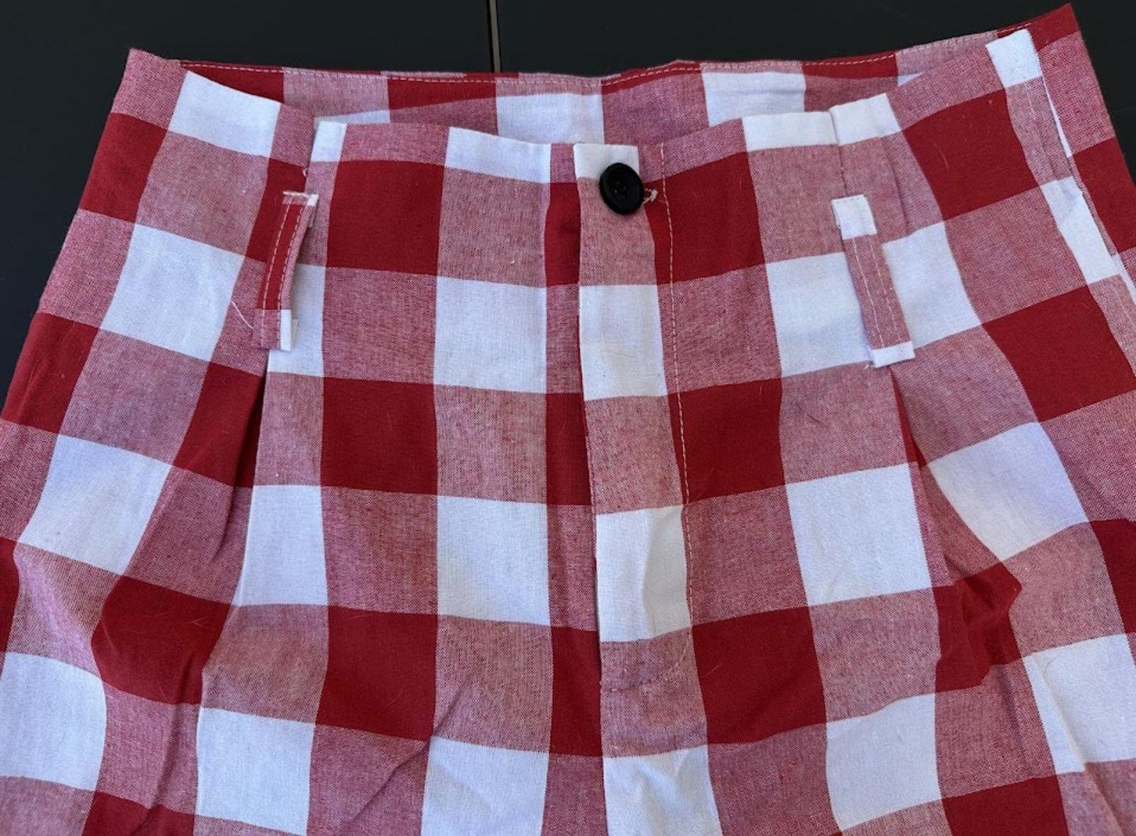 Venti6 Red Check Cropped Pants