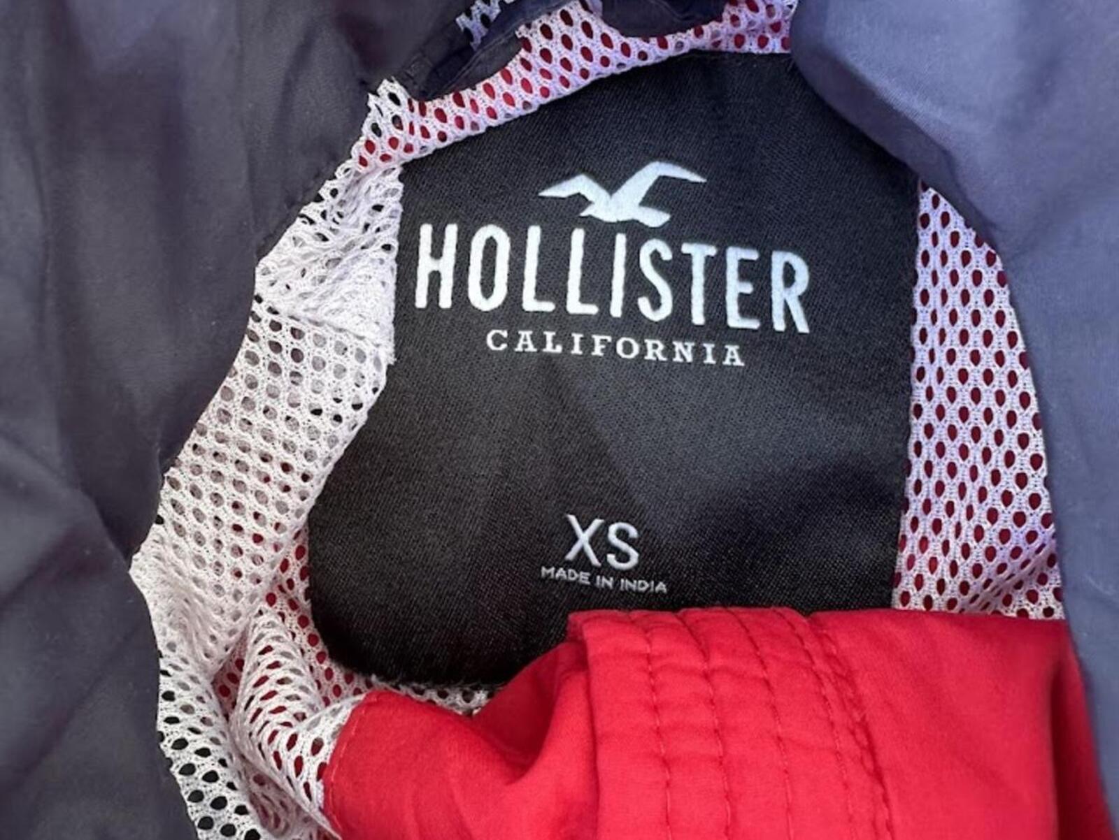 Hollister Cropped Windbreaker Red Blue XS
