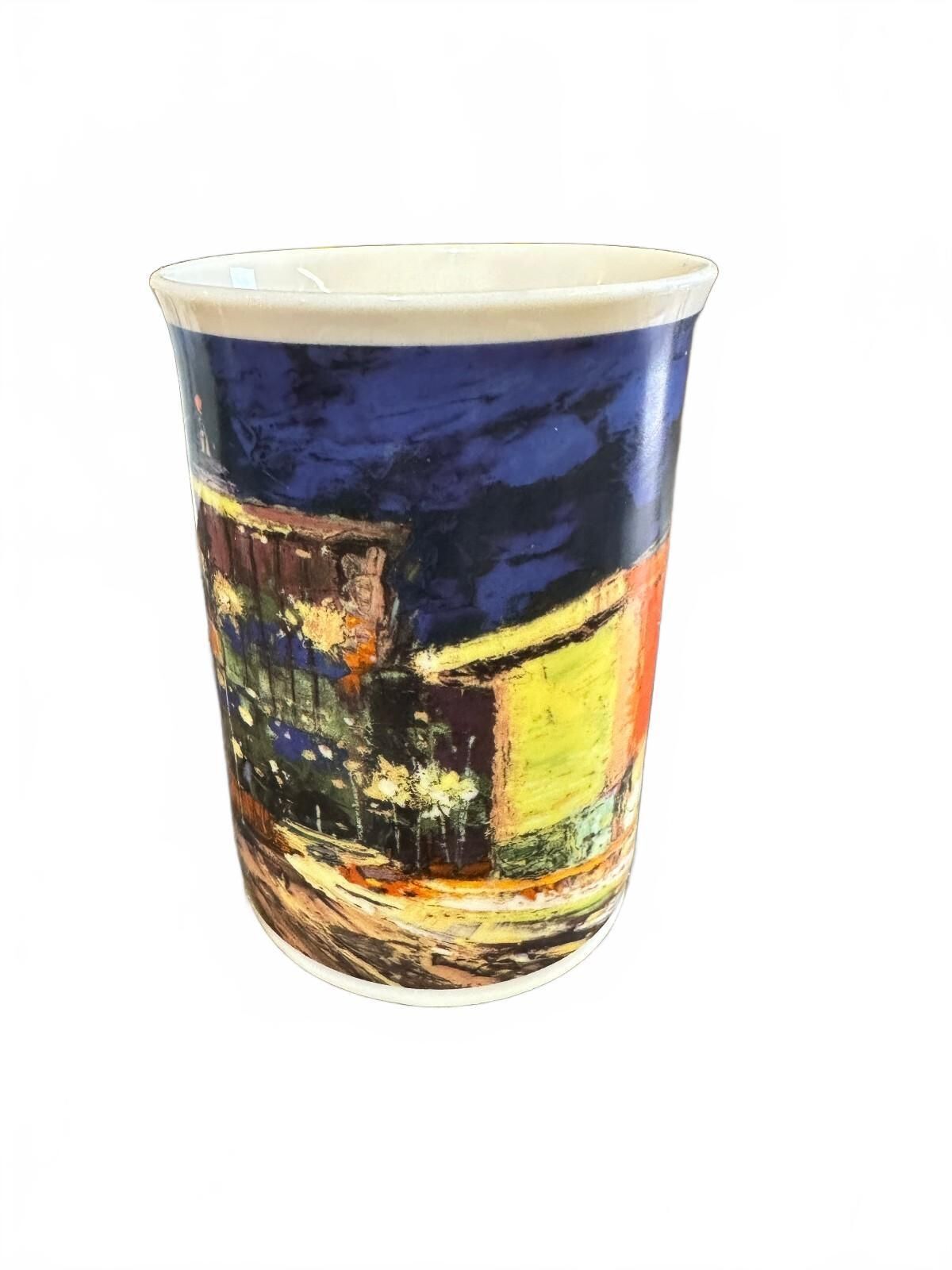 Asian Street Scene Art Mug Chinese Characters 4"