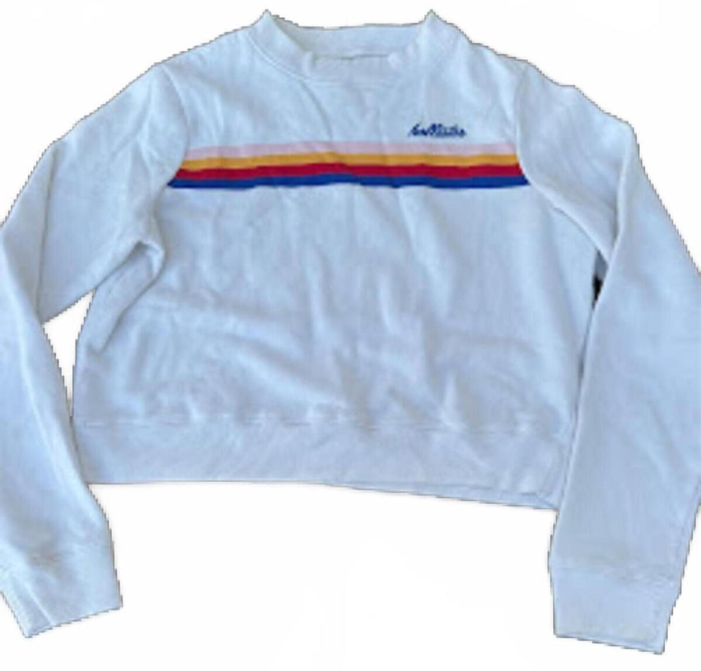 Hollister Rainbow Stripe Cropped Sweatshirt