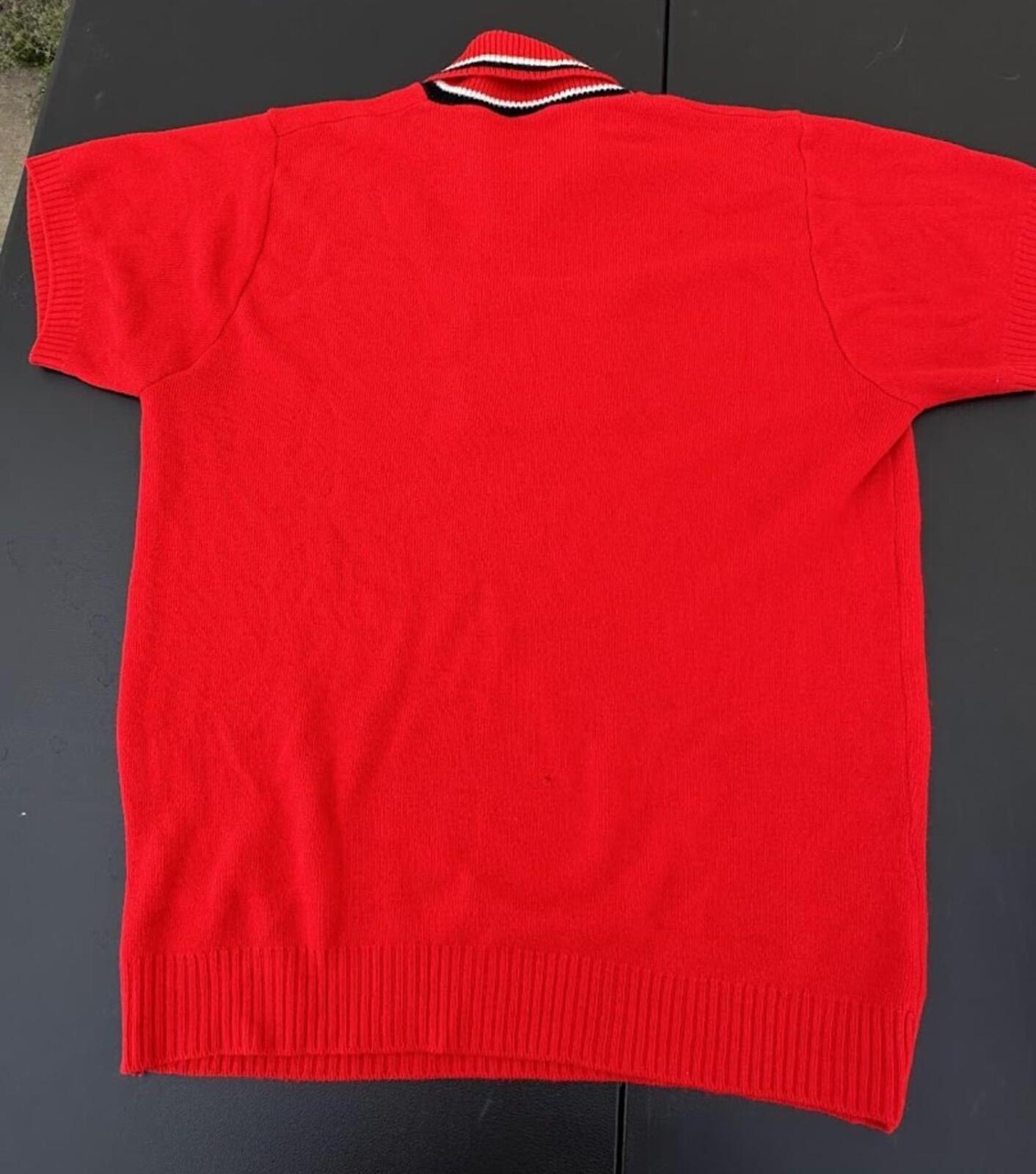 Vintage Red Knit Polo Sweater Men’s XS Unisex