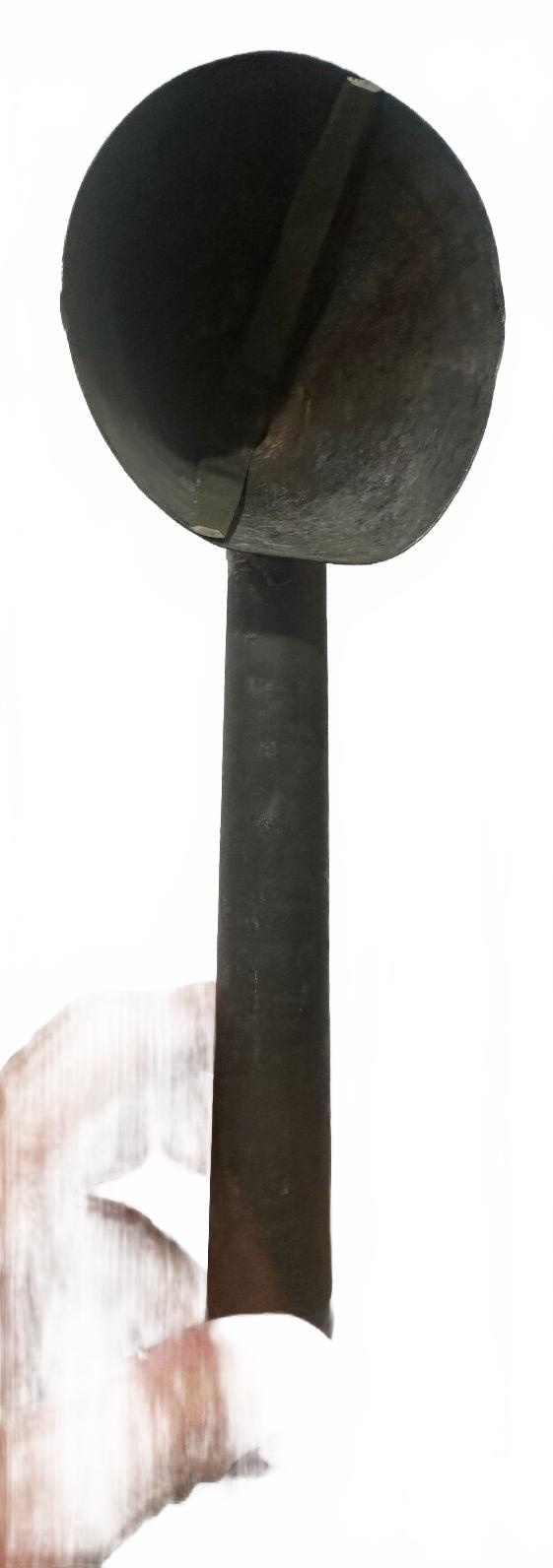 Vintage Hand Forged Steel Feed Grain Scoop Primitive
