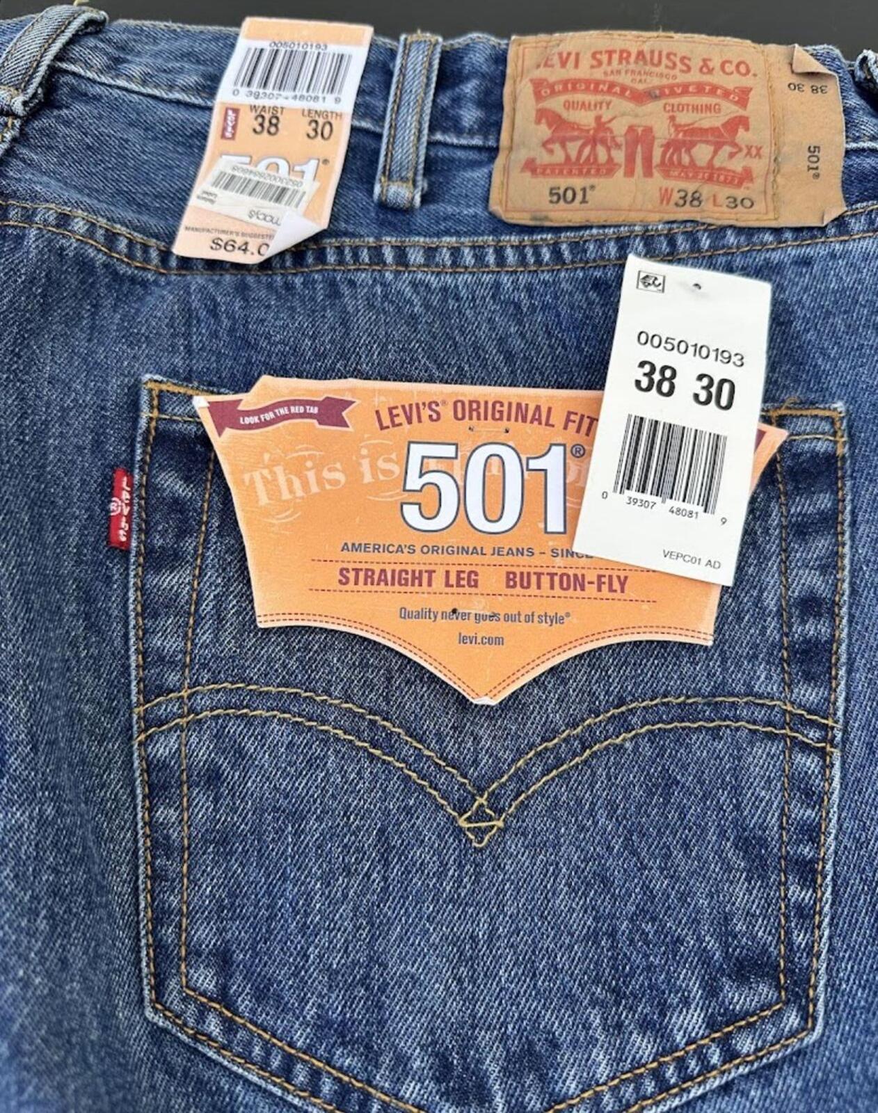 Levi’s 501 Button Fly Jeans NWT 38x30
