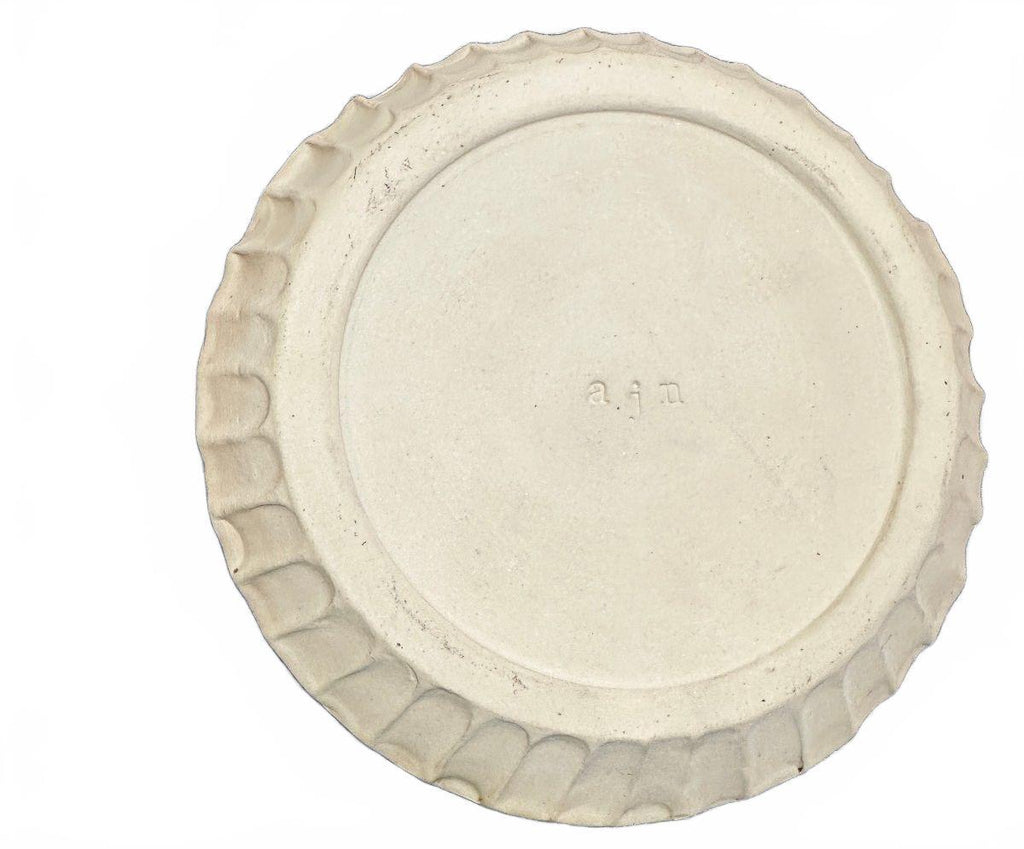 Vintage AJM Signed Studio Pottery Rust Glaze Plate 6.5"