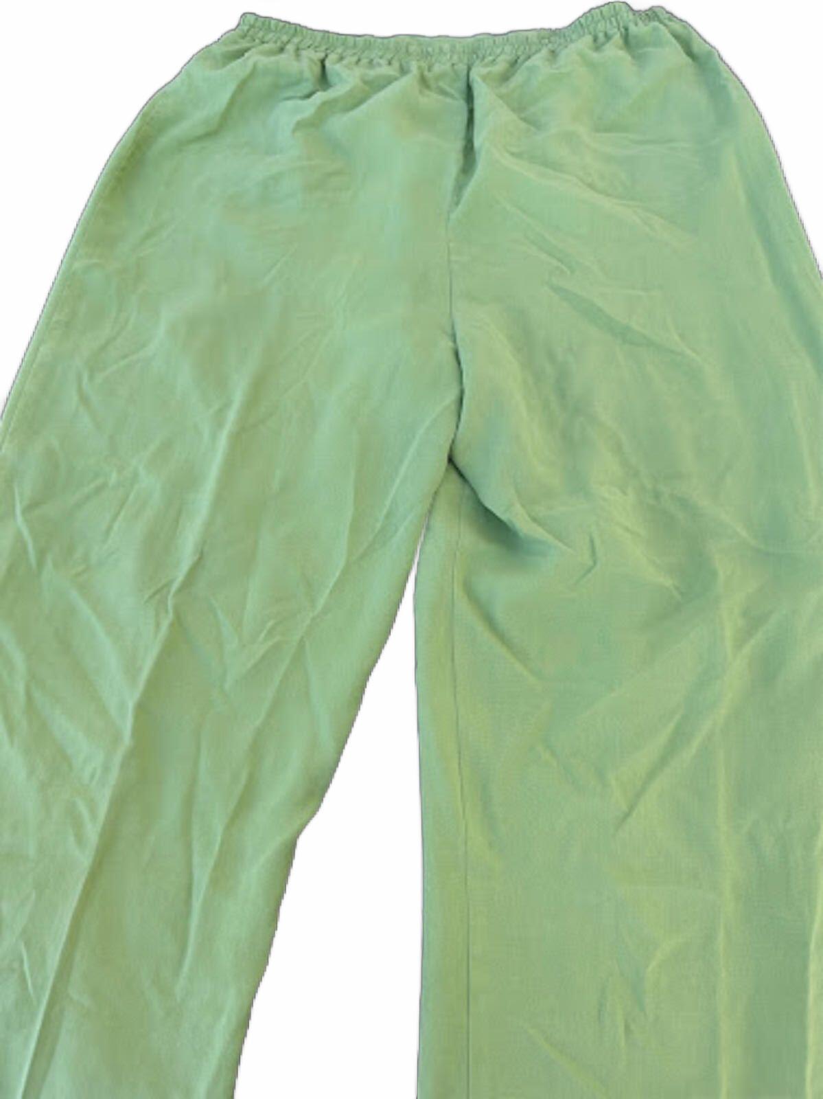 Melrose Studio Lime Green Silk Pants