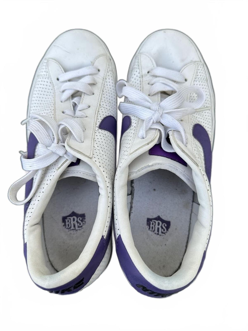 Nike BRS White Purple Leather Sneakers 10.5