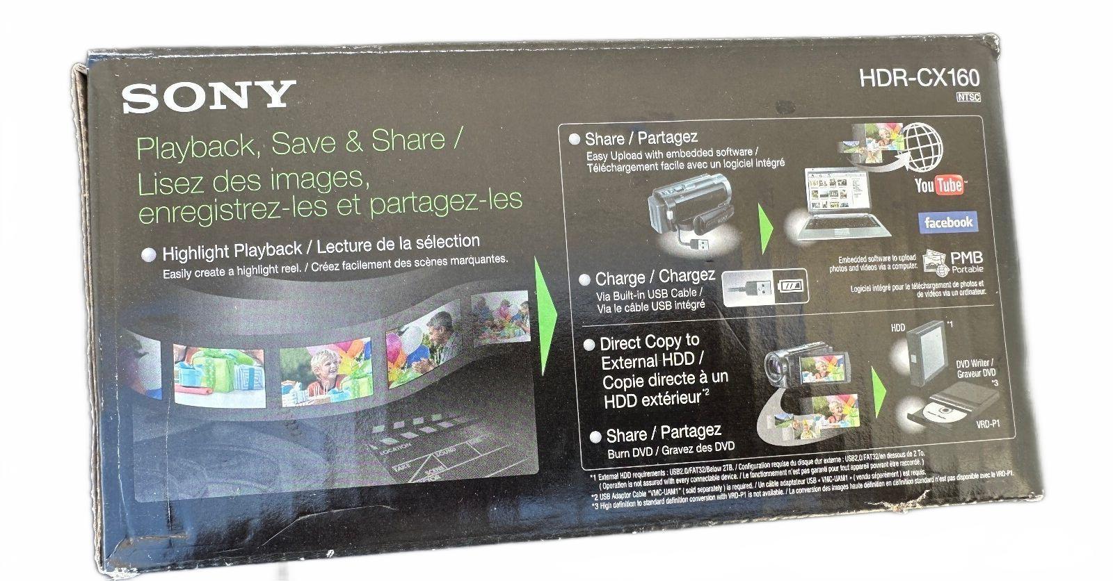 Sony HDR-CX160 HD Handycam Camcorder Complete