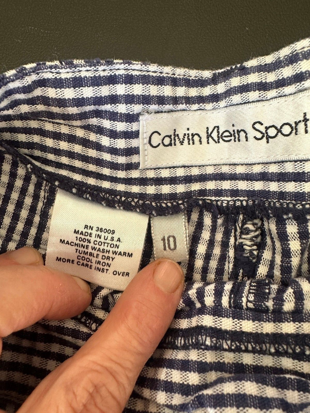 Calvin Klein Sport Gingham Crop Pants 10 USA