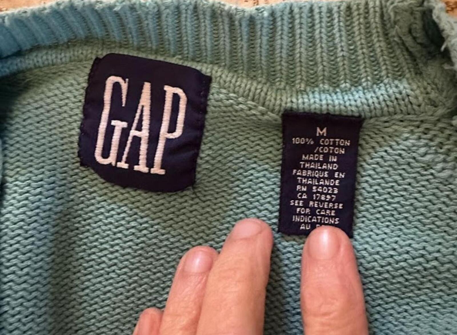 GAP Teal Cotton Cardigan Sweater M