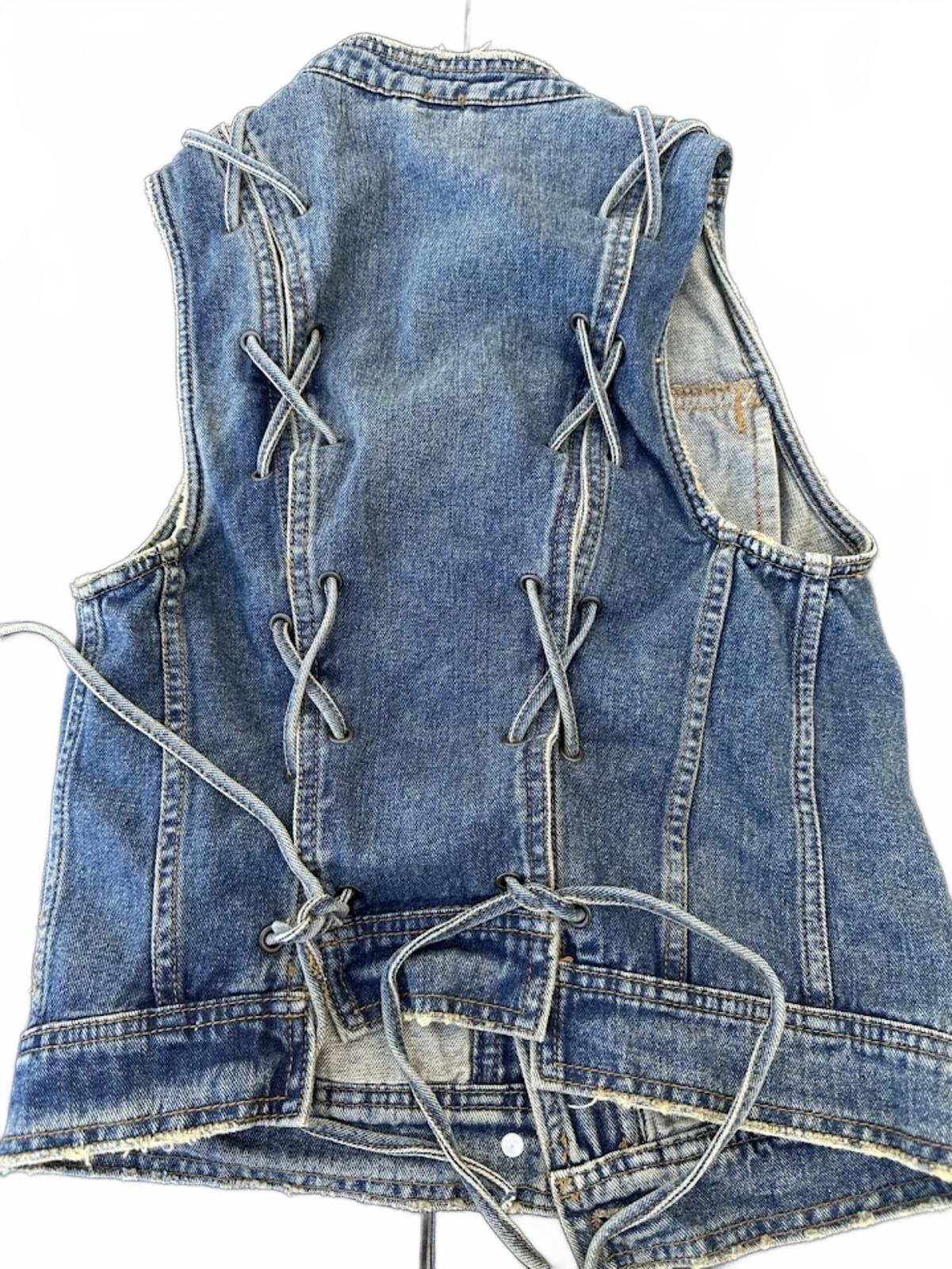 Free People Lace-Up Denim Vest XS
