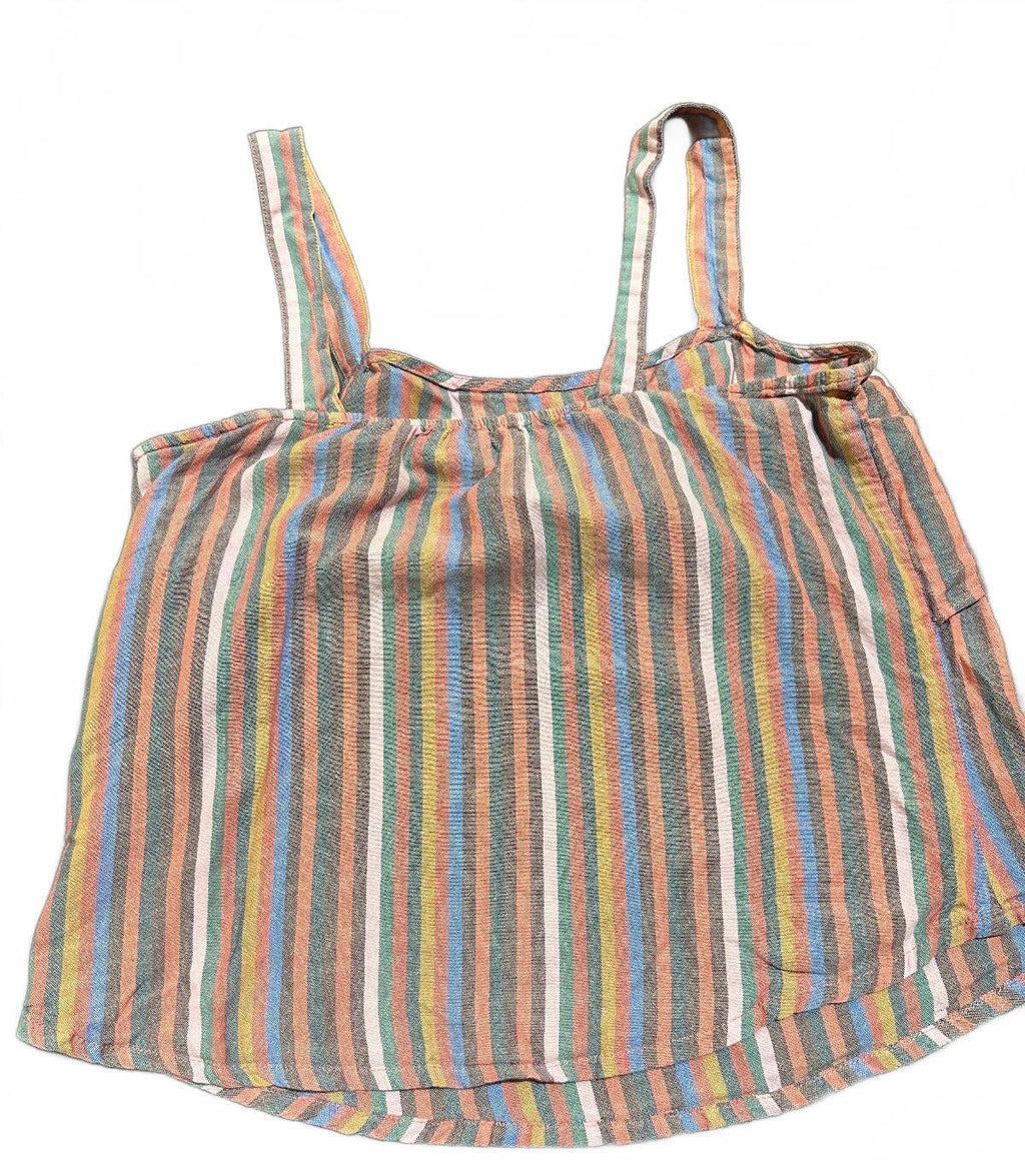 Madewell Rainbow Stripe Tie Front Cami Top Size 6