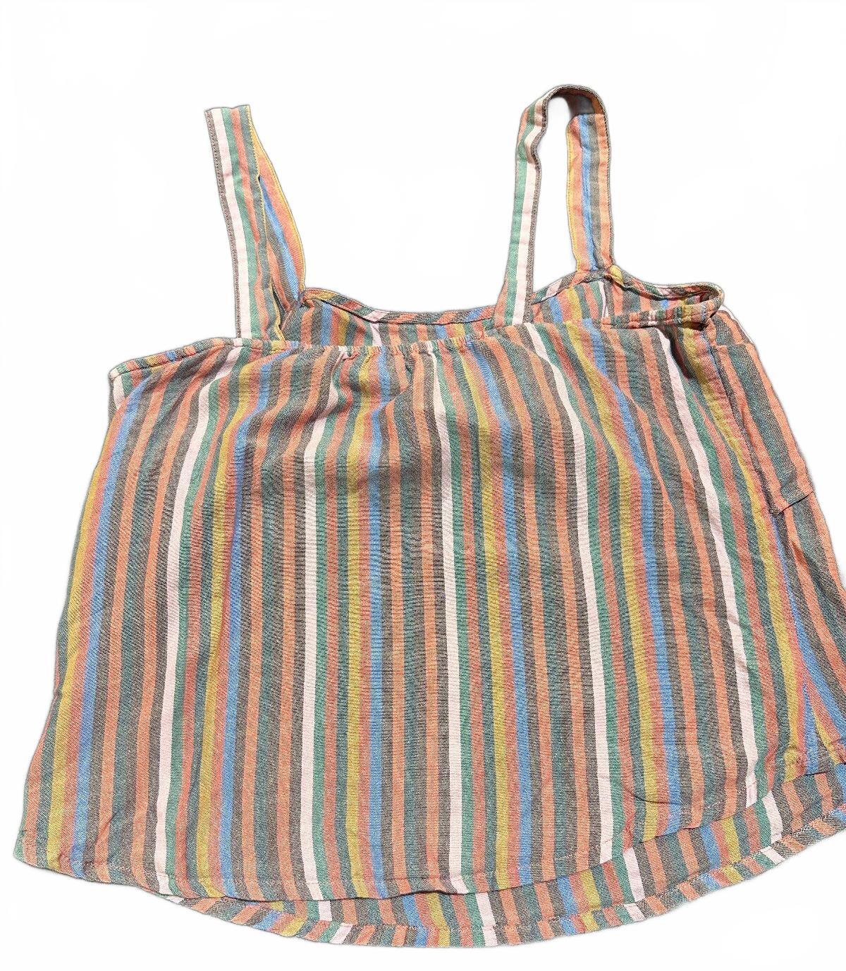 Madewell Rainbow Stripe Tie Front Cami Top Size 6