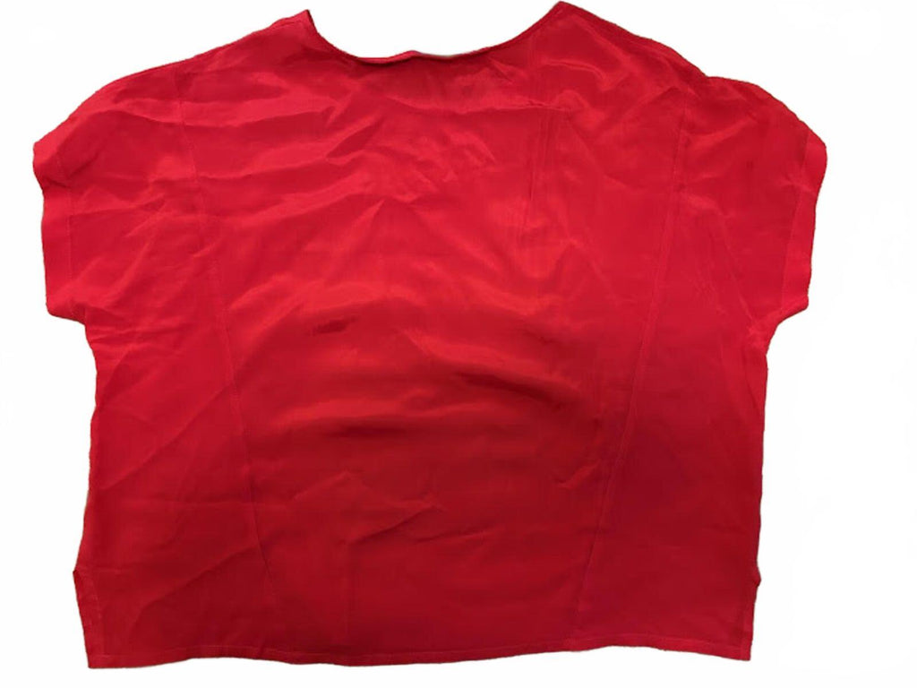 Vintage JRS Red Silk Blouse Hong Kong L