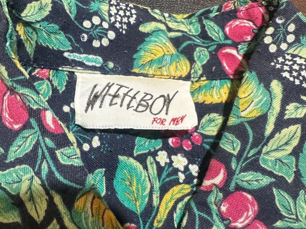 Vintage White Boy Rayon Fruit Print Shirt USA M