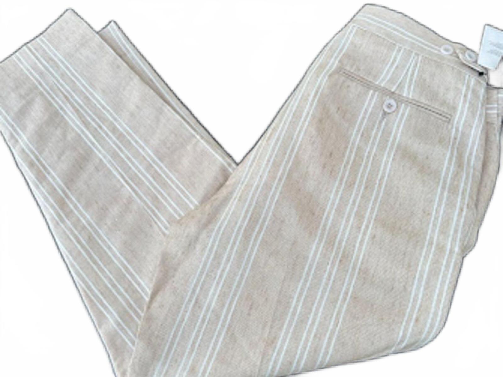 ASOS Striped Linen Blend Pants 33x30 NWT