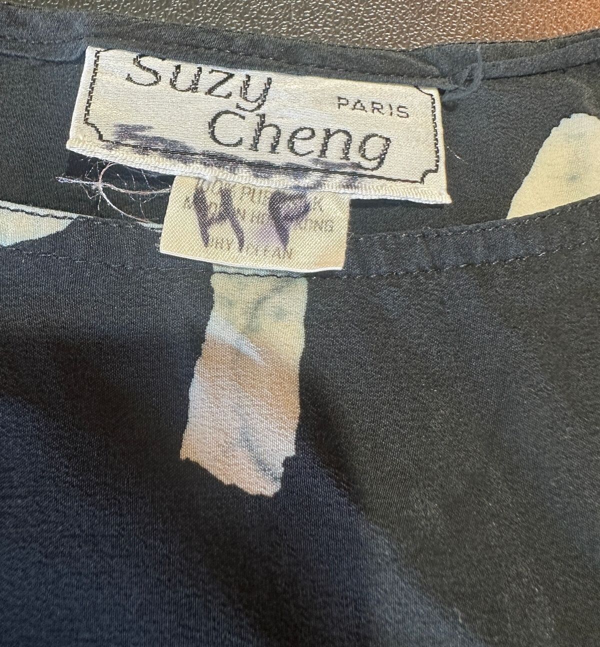 Suzy Cheng Paris Silk Abstract Shell Top M