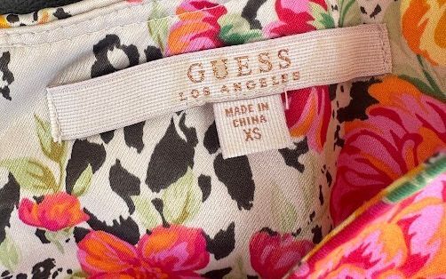 Guess Los Angeles Floral Zip Peplum Top