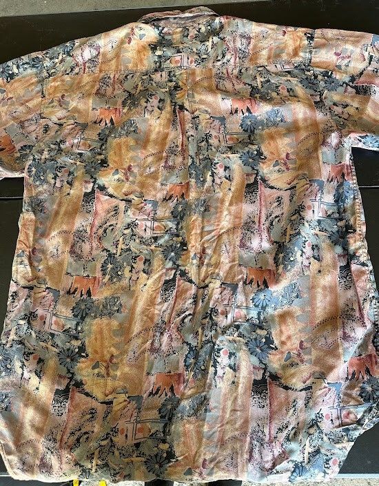 Reputation Silk Abstract Print Shirt Large